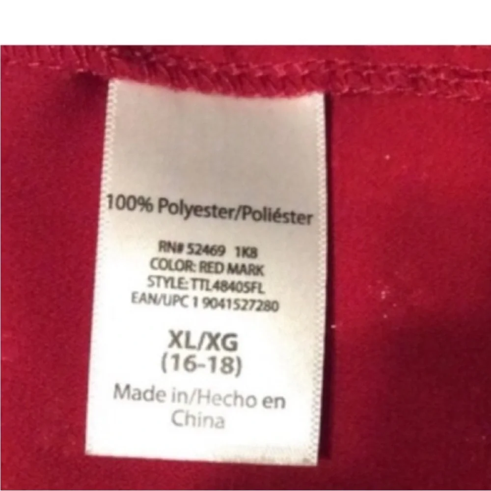 TIME AND TRU Red And Gold FOIL Peasant Blouse Size XL - Picture 6 of 11
